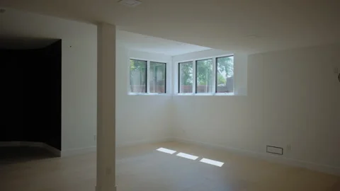 New development basement of new house. move shot footage Vidéo 281092536