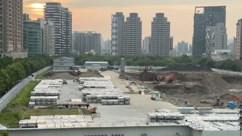 New Development Construction Site in Taiwan's Silicon Valley City Video stock 342118956