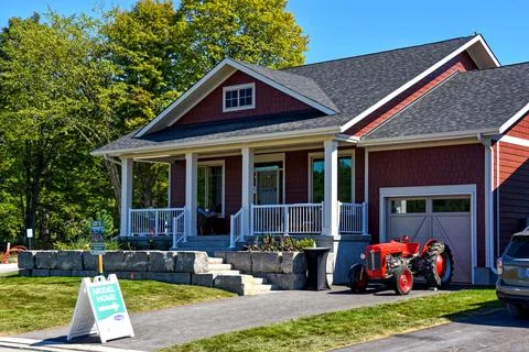 New development of net zero energy efficient homes in Westport, ON, Canada Stock Photos
