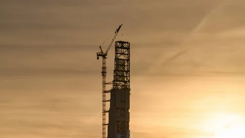 New Development Sunset III Stock Footage 124855242