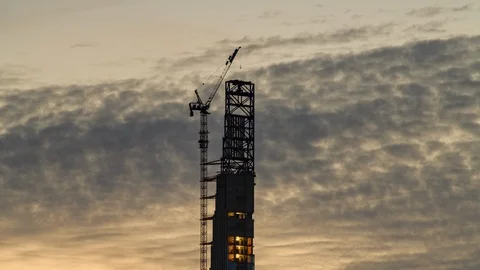 New development Sunset IV Vídeo Stock 124850940