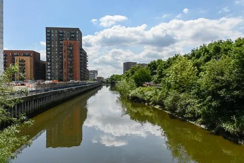 New developments in Barking by River Roding Stock Photos
