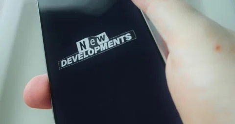 New Developments text in a cut out style font, presentation Stock Footage 313443066