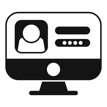 New device login icon simple vector. Data number form Stock Illustration