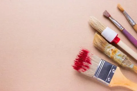 New different sizes brushes Stock Photos