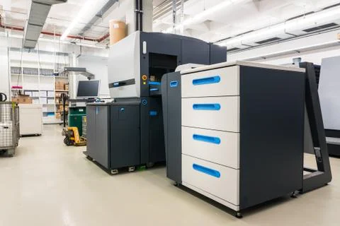 New Digital Printer Modern Technology Clean Printing Industry Print CMYK Tone Stock Photos