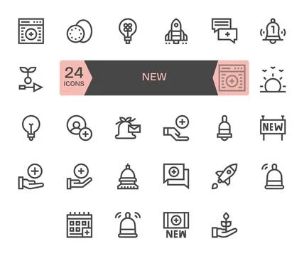 New Digital Vector Pack containing 24 PIXEL Perfect Bold Line 128x128 Icons Stockillustratie