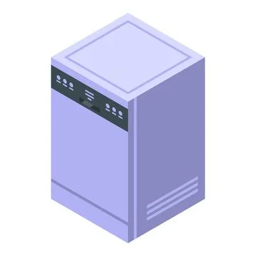 New dishwasher icon isometric vector. Kitchen machine Stock Illustration
