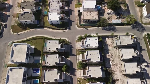 New district. View from above. Construction of apartment buildings Stock Footage 268930966