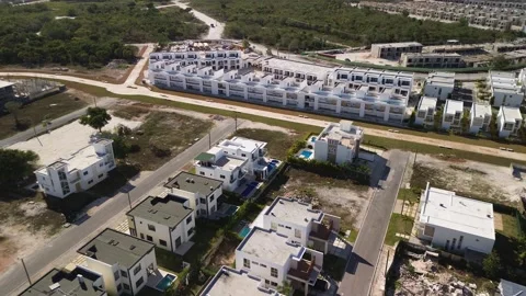 New district. View from above. Construction of apartment buildings Stock Footage 268931034