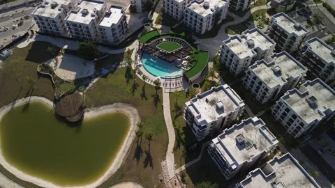 New district. View from above. Construction of apartment buildings Stock Footage 270338726