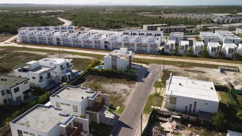 New district. View from above. Construction of apartment buildings Video stock 274374602