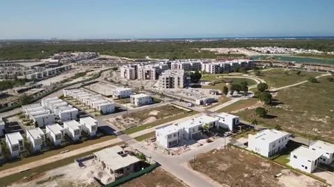 New district. View from above. Construction of apartment buildings Vidéo 274374765