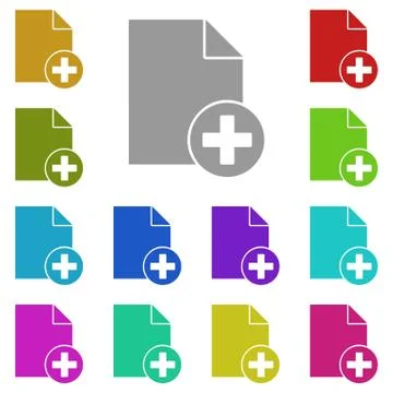 New document, text multi color icon. Simple thin line, outline vector of Text Illustrazione stock