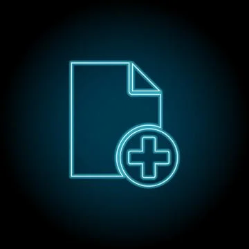 New document, text neon icon. Simple thin line, outline vector of Text editor 库存插图