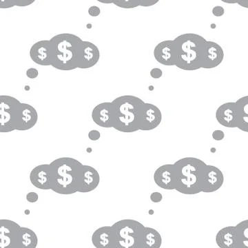 New Dollar cloud seamless pattern Stockillustratie