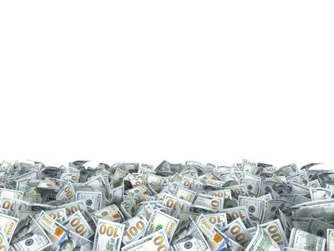 New dollars banknotes on the ground isolated on white Illustrazione stock