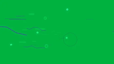 New dots starting teal blobs clustering and dispersing left, showing data on Stock Footage 329531941