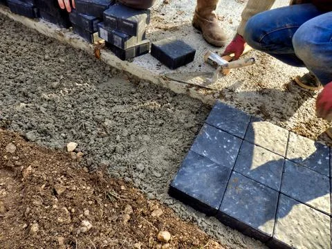 New Driveway Under Construction Stock Photos