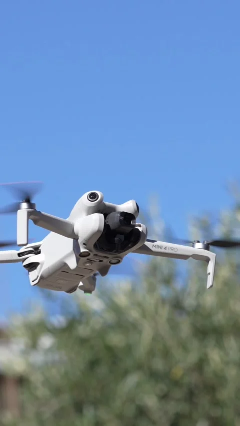 New drone with motion control, flight, vertical video Stock Footage 291264805