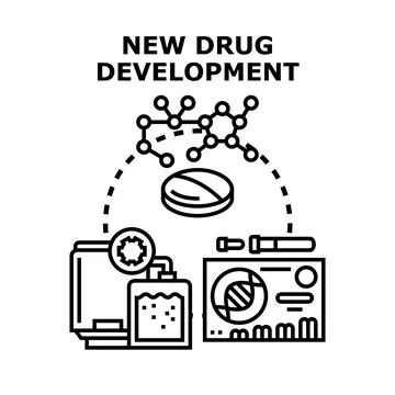 New drug development process, research and discovery Stock Illustration