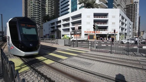 The New Dubai Tram 库存影片 70562913