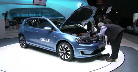 New e-Golf at the New York International Auto Show Stock Footage 37340785
