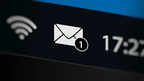 New E-mail Notification on Laptop Monitor Screen Stock Footage 118997087