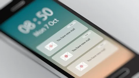 New E-mail Notification on Smart Phone Stock Footage 117266248