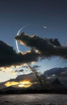 New Earth based moon project called Hyperion. Stock Illustration