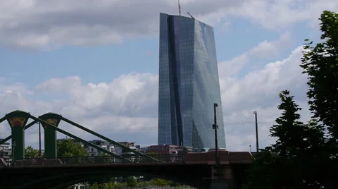 New ECB EZB European Central Bank Building Frankfurt 2 動画素材 38123779