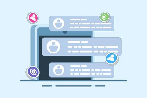 New Email Concept displayed on computer screen, email marketing. Illustrazione stock