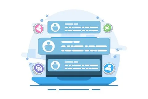 New Email Concept displayed on computer screen, email marketing. Stock Illustration