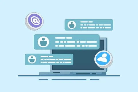 New Email Concept displayed on computer screen, email marketing. Stock Illustration