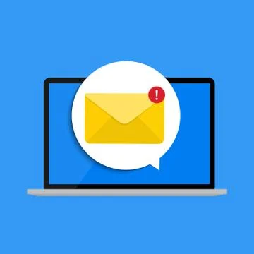 New Email on the laptop screen notification concept. Vector illustration EPS1 Stock Illustration