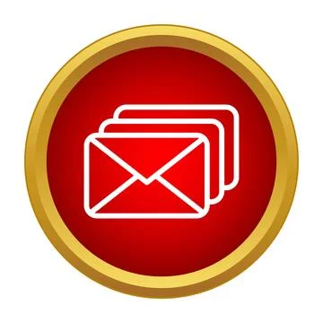 New email messages notification icon in a red circle Stock Illustration