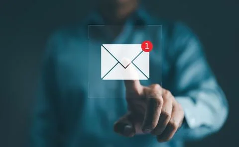 New email notification interaction concept. Stock Photos