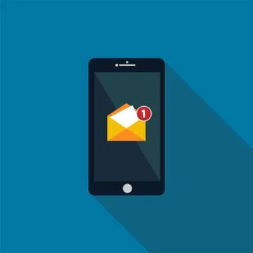 New email notification on mobile phone vector illustration Stock Illustration