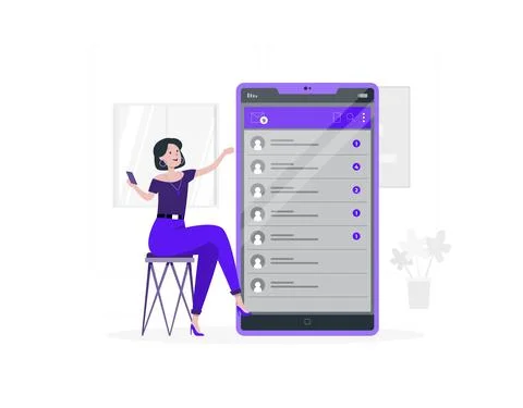 New email notification on mobile phone Stock Illustration