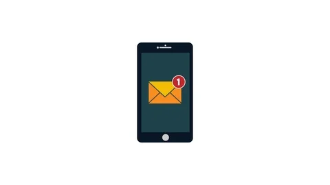 New email notification on mobile phone,4K resolution motion graphic Stock Footage 101253924