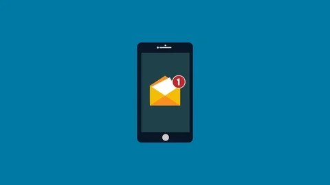 New email notification on mobile phone,4K resolution motion graphic Stock Footage 101253950