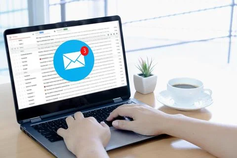 New email online message communication laptop computer Stock Photos