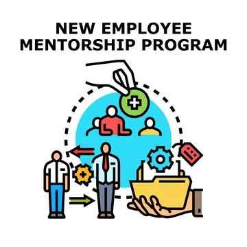 New employee mentorship program concept illustration Illustration