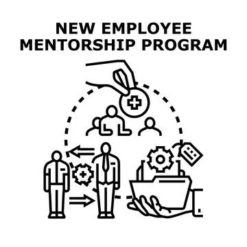 New employee mentorship program concept illustration Stock Illustration