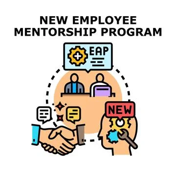 New employee onboarding mentorship program concept illustration Illustration