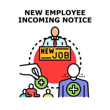New employee onboarding process and incoming notice concept Stock Illustration