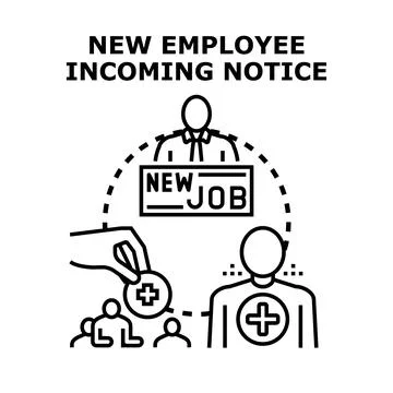 New employee onboarding process and incoming notice concept Stock Illustration