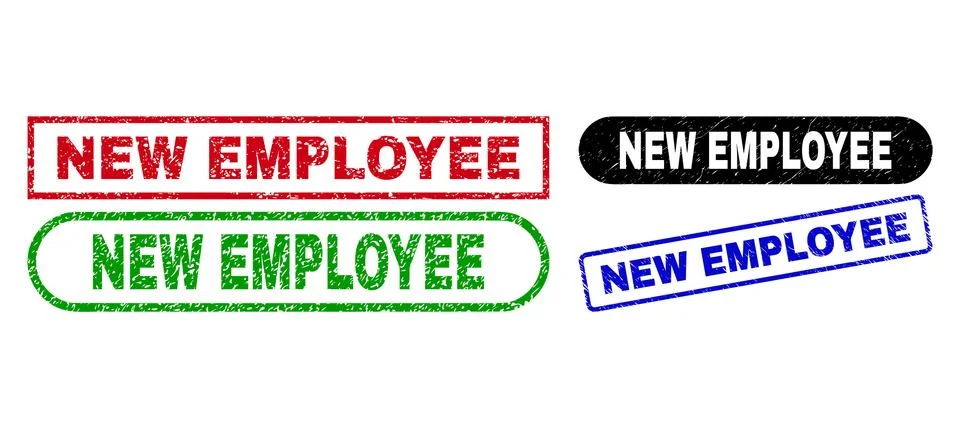 NEW EMPLOYEE Rectangle Watermarks Using Rubber Style Stock Illustration