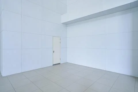 New empty interior with white tiles wall Stock-Fotos
