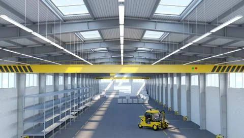 New empty warehouse or factory or shop Stock Illustration